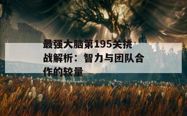 最强大脑第195关挑战解析：智力与团队合作的较量