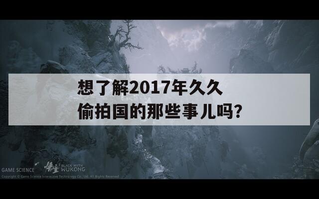 想了解2017年久久偷拍国的那些事儿吗？