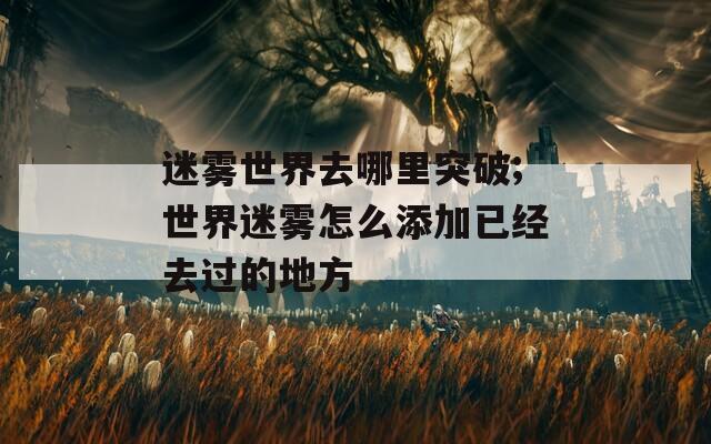 迷雾世界去哪里突破;世界迷雾怎么添加已经去过的地方