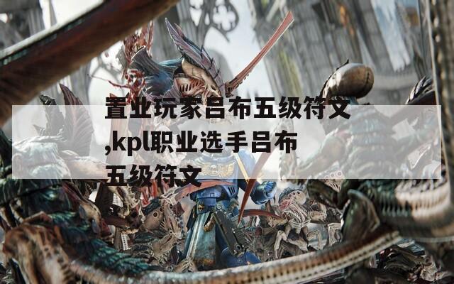 置业玩家吕布五级符文,kpl职业选手吕布五级符文