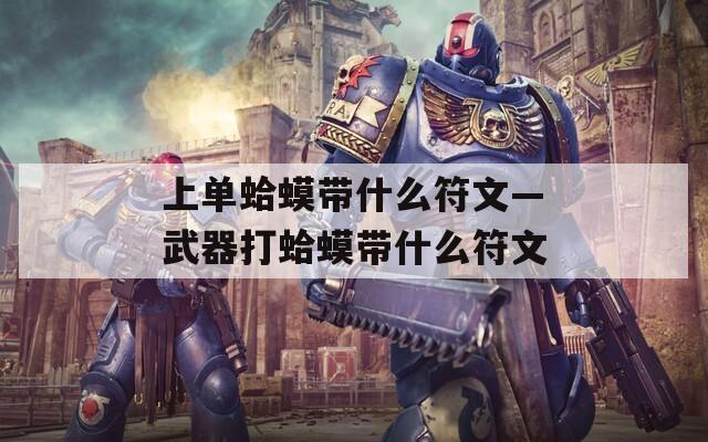 上单蛤蟆带什么符文—武器打蛤蟆带什么符文