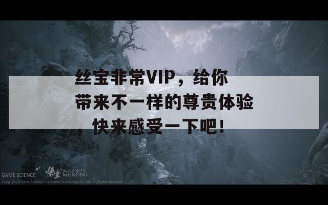 丝宝非常VIP，给你带来不一样的尊贵体验，快来感受一下吧！