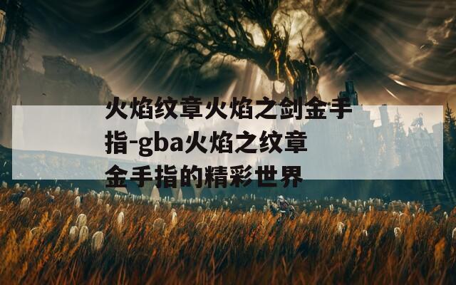 火焰纹章火焰之剑金手指-gba火焰之纹章金手指的精彩世界