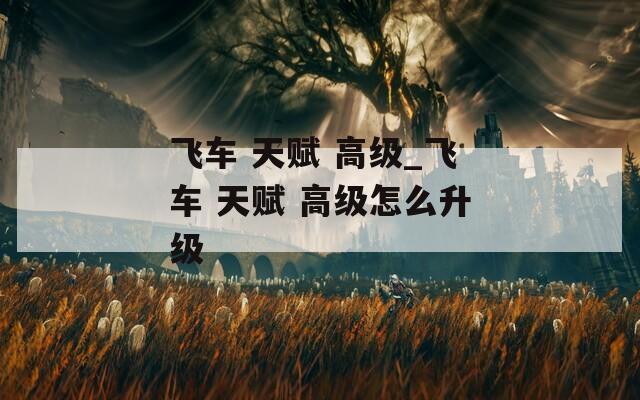 飞车 天赋 高级_飞车 天赋 高级怎么升级