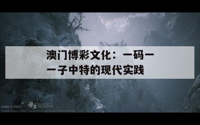 澳门博彩文化：一码一一子中特的现代实践