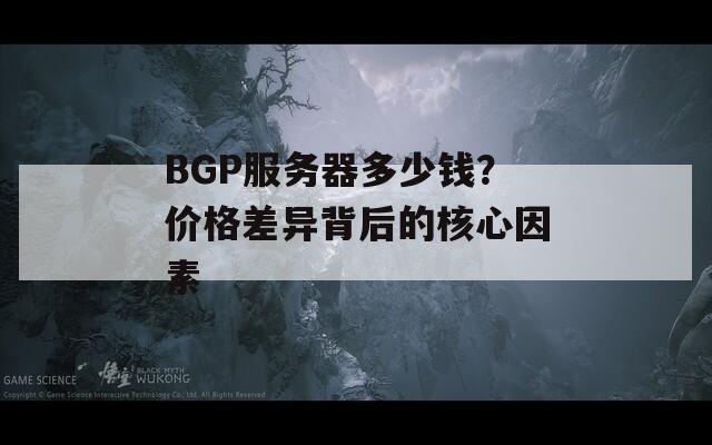 BGP服务器多少钱？价格差异背后的核心因素