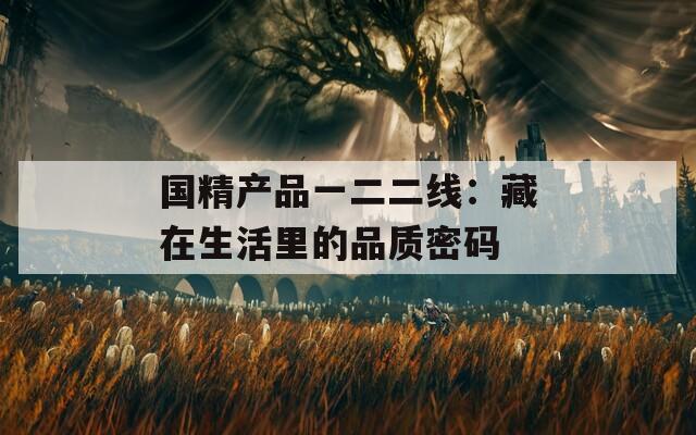 国精产品一二二线：藏在生活里的品质密码