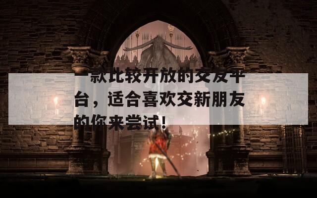 一款比较开放的交友平台，适合喜欢交新朋友的你来尝试！