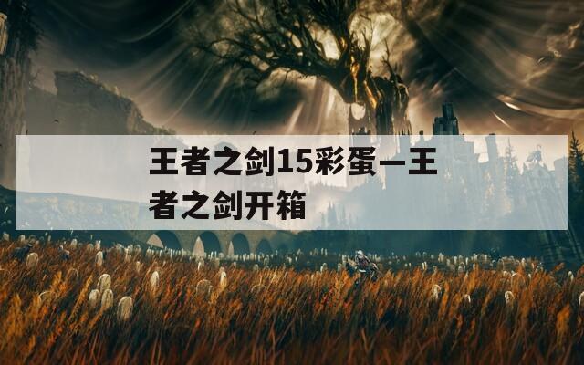 王者之剑15彩蛋—王者之剑开箱