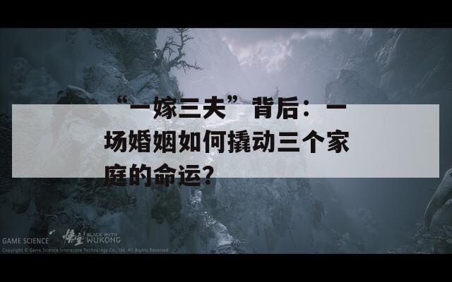 “一嫁三夫”背后：一场婚姻如何撬动三个家庭的命运？