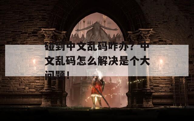 碰到中文乱码咋办？中文乱码怎么解决是个大问题！