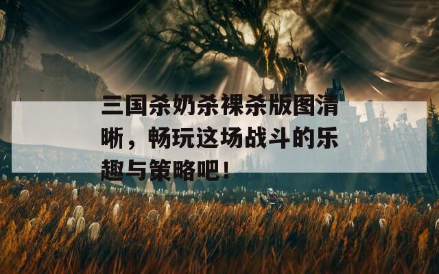 三国杀奶杀裸杀版图清晰，畅玩这场战斗的乐趣与策略吧！