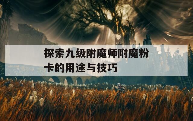 探索九级附魔师附魔粉卡的用途与技巧
