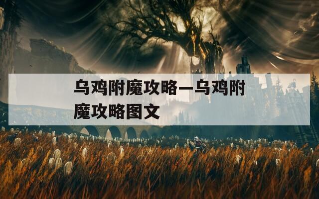 乌鸡附魔攻略—乌鸡附魔攻略图文