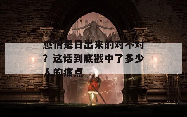 感情是日出来的对不对？这话到底戳中了多少人的痛点