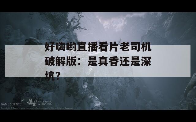 好嗨哟直播看片老司机破解版：是真香还是深坑？