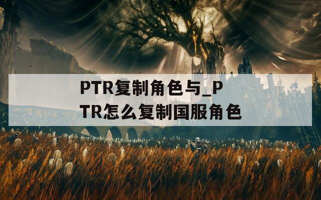 PTR复制角色与_PTR怎么复制国服角色