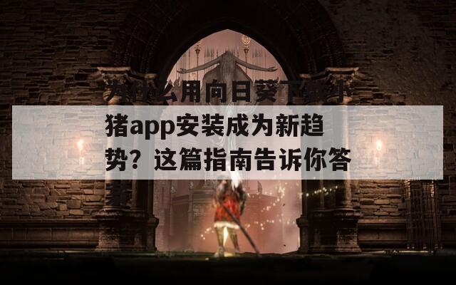 为什么用向日葵下载小猪app安装成为新趋势？这篇指南告诉你答案